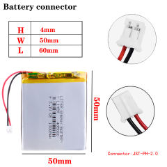 3.7V 405060 1300mah Lithium Polymer Rechargeable Battery For Tachograph Bluetooth speaker Toy LED Lamp With 2pin PH 2.0mm Plug