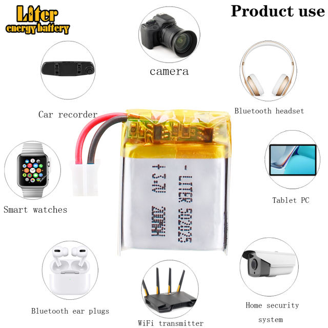 Liter energy battery 3.7V 502025 210MAH polymer lithium MP3 MP4 MP5 GPS Bluetooth small toys With 2pin PH 2.0mm Plug