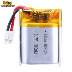 3.7V 802025 300mAh Liter energy battery Rechargeable Lithium Battery For Toy Speaker LED Light Camera With 2pin PH 2.0mm Plug