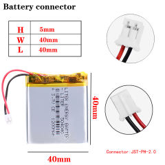 1200mAh 504040 3.7V Liter energy battery lithium polymer battery point reading machine battery pack medical device With 2pin PH 2.0mm Plug