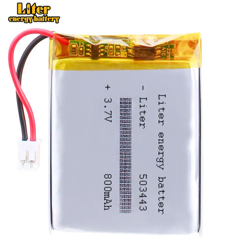 503443 3.7V 800mah Lithium polymer Battery For GPS DVD Toy LED Light Headphone With 2pin PH 2.0mm Plug