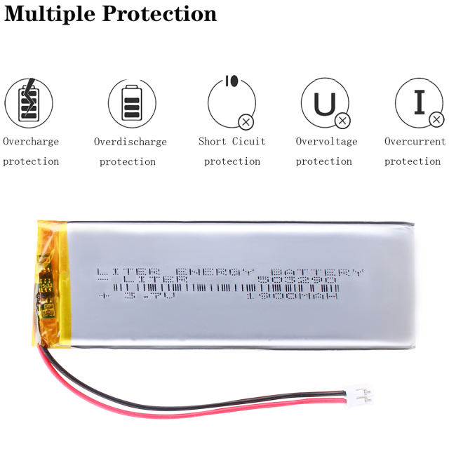 3.7v 503290 1900mah Rechargeable li-Polymer Battery replace for bluetooth version of the KBD67 lite keyboard With 2pin PH 2.0mm Plug