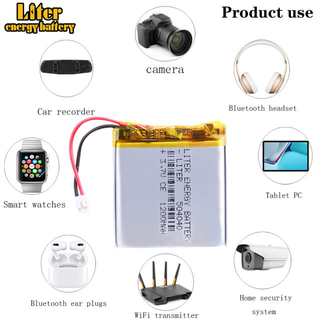 1200mAh 504040 3.7V Liter energy battery lithium polymer battery point reading machine battery pack medical device With 2pin PH 2.0mm Plug