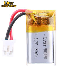 3.7v 501220 80mAh Liter energy battery lithium polymer rechargeable battery For GPS PSP mobile bluetooth With 2pin PH 2.0mm Plug