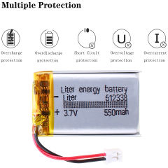 612338 3.7V 550mAh Rechargeable li-Polymer Battery For Video Recorder Intego VX 760 DVR TeXet da 4V With 2pin PH 2.0mm Plug