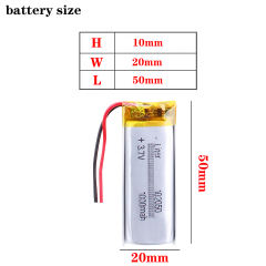 3.7V 102050 1000mAh BIHUADE lithium polymer Rechargeable battery With PCB For MP3 MP4 GPS PDA BT Bluetooth Headset Speaker