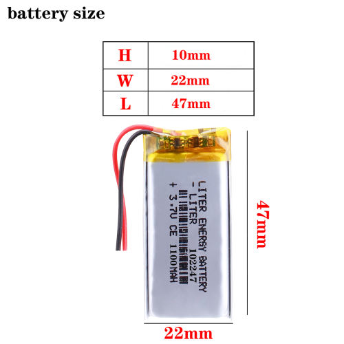 102247 3.7V 1100mAh BIHUADE Lithium Polymer LiPo Rechargeable Battery  For MP3 GPS PSP DVD video game Toys PAD E-books