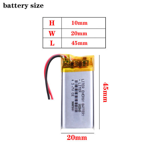 102045 3.7V 900mah Lithium Polymer ion Battery For Instrument Battery Massage Instrument Sound Toy