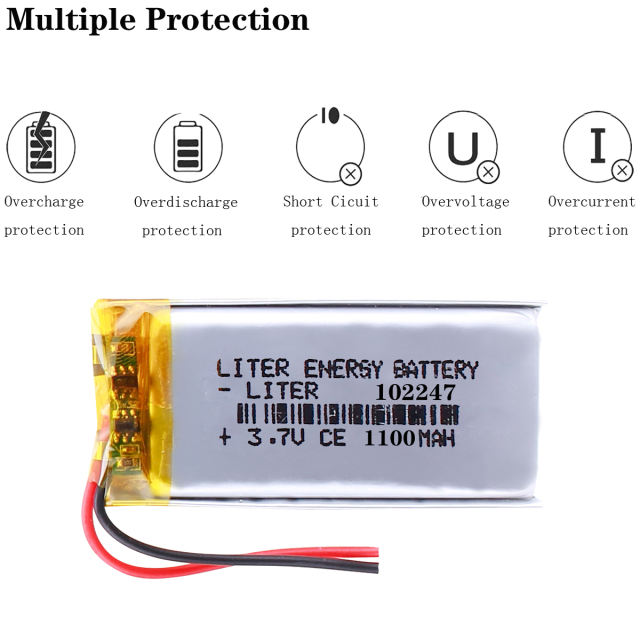102247 3.7V 1100mAh BIHUADE Lithium Polymer LiPo Rechargeable Battery  For MP3 GPS PSP DVD video game Toys PAD E-books