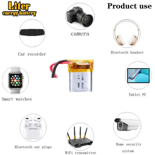 3.7V 301012 30MAH Liter energy battery polymer lithium battery electronic table small toys Bluetooth LED lamp package