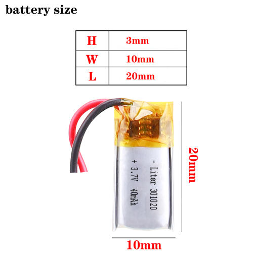 3.7V 301020 40mAH  Liter energy battery lithium polymer battery mp3 Bluetooth headset small toys