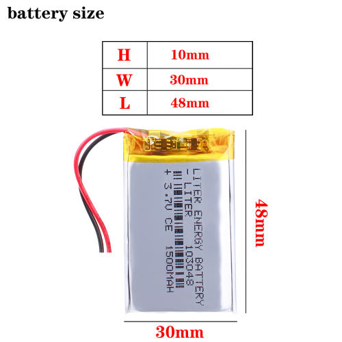 3.7V 1500mAh 103048 BIHUADE polymer Lithium Battery With PCM For Early Education Machine  MP3 MP4 DVD GPS Bluetooth Headset