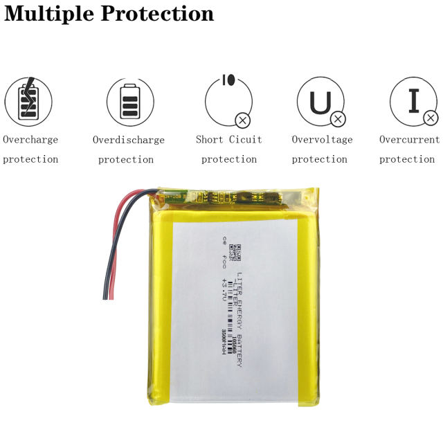 Polymer lithium battery 3.7V 105060 3500mAh mobile power LED instrument flat-panel universal
