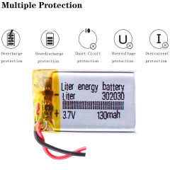 BIHUADE 3.7V 302030 130mah lithium polymer battery bluetooth polymer rechargeable battery