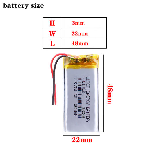 280mAh 3.7V 302248 BIHUADE Lithium Polymer Battery Replacement Li-po Batteries for MP3 MP4 MP5 Bluetooth Headsets