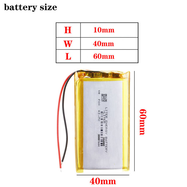 3.7V,3000mAH 104060 Liter energy battery Polymer lithium ion / Li-ion battery for tablet pc BANK,GPS,mp3,mp4
