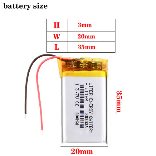 302035 3.7v 200mah BIHUADE Lithium Polymer Battery Mp3 Mp4 Bluetooth Lithium Battery Small Stereo Bluetooth Gps