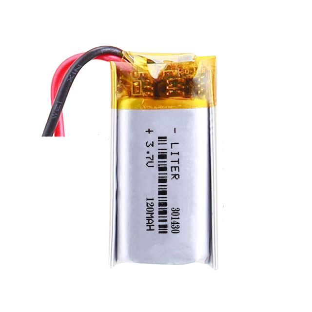 3.7 V 301430 120mAh Liter energy battery polymer lithium battery with protection board , used for bluetooth MP3,MP4