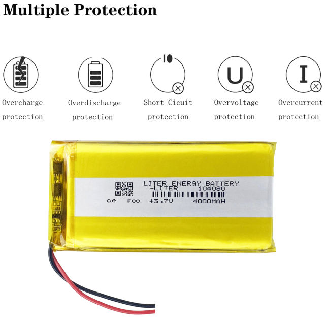 3.7V,4000mAH,104080 BIHUADE Polymer lithium ion / Li-ion battery for TOY,POWER BANK,GPS,mp3,mp4