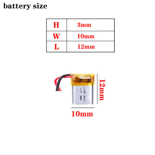 3.7V 301012 30MAH Liter energy battery polymer lithium battery electronic table small toys Bluetooth LED lamp package