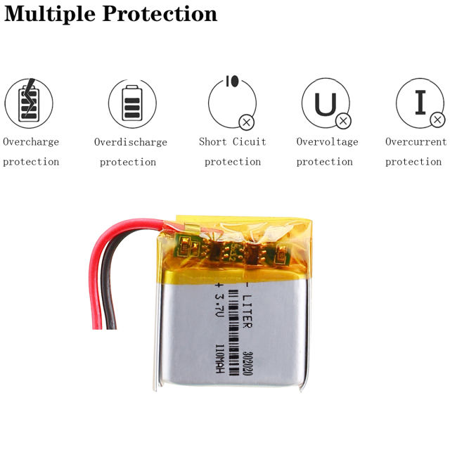 3.7V 110mAh 302020 BIHUADE Polymer lithium ion / Li-ion battery for speaker,MP5,Bluetooth earphone,MP3,MP4,SMART WATCH