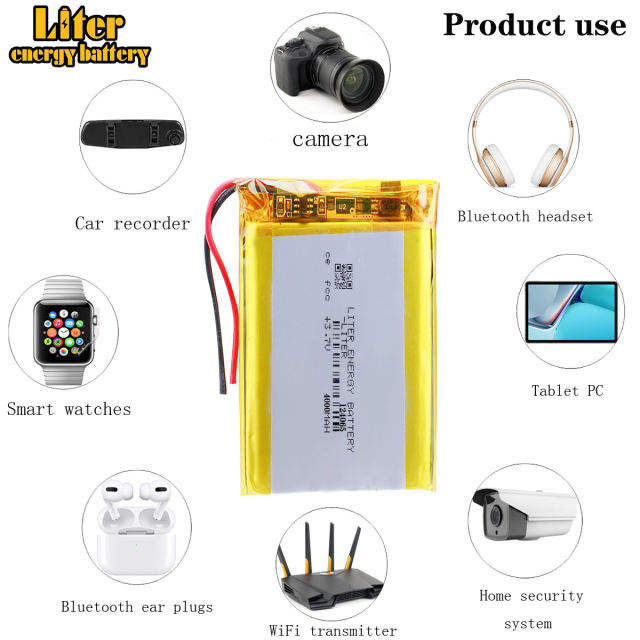 3.7V 4000mAH 124065 BIHUADE Polymer lithium ion / Li-ion battery for TOY,POWER BANK,GPS,mp3,mp4