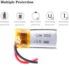 3.7V 301020 40mAH  Liter energy battery lithium polymer battery mp3 Bluetooth headset small toys