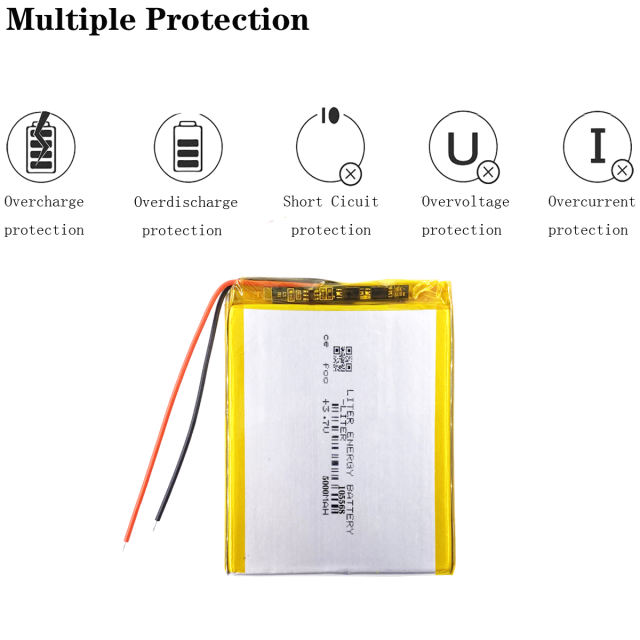 3.7V 5000mAH 105568 Liter energy battery Polymer lithium ion / Li-ion battery for tablet pc 7 inch 8 inch 9inch