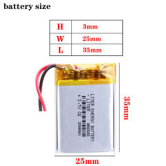 Size 302535 3.7v 250mah Liter energy battery Lithium Polymer Battery With Board For Digital Products