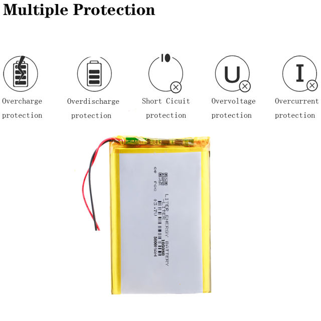 3.7V polymer lithium battery 105080 5000mAh mobile power charging treasure built-in large capacity electric core general rechargeable