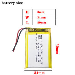 3.7V 303450 500mah BIHUADE lithium polymer battery quality goods of CE FCC ROHS certification authority