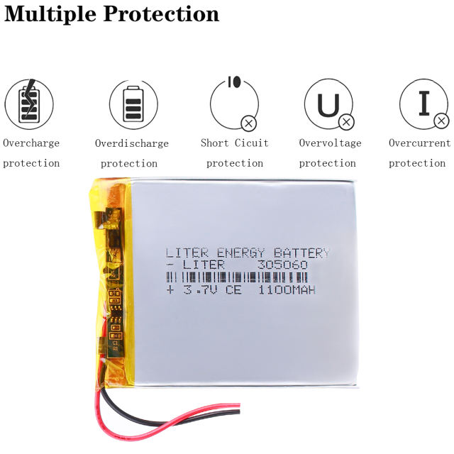 305060  3.7V polymer lithium battery 1100mah Liter energy battery MP4 MP3 Bluetooth small toys