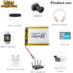 3.7V 400mAH 303443 BIHUADE polymer lithium ion battery for GPS,mp3,mp4,mp5,dvd,bluetooth,model toy mobile bluetooth