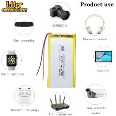 323696 3.7V 1800mAh BIHUADE Rechargeable li-Polymer Li-ion Battery For MP4 MP5 DVD GPS Camera Electric Toys