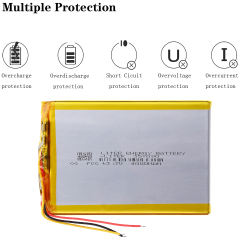 3 line 357090 3.7V 4000mah Liter energy battery Rechargeable Lithium Polymer Batteries for S18 7/8/9 inch Tablet PC