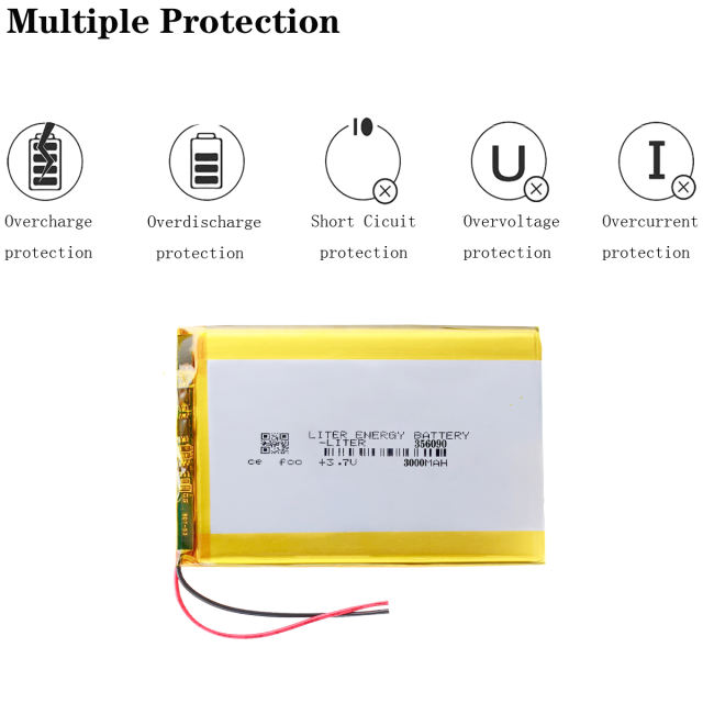 3.7V,3000mAH 356090 BIHUADE (polymer lithium ion battery) Li-ion battery for tablet pc 7 inch 8 inch