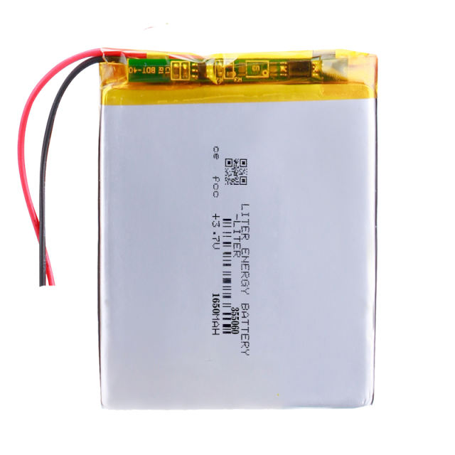 3.7V 1650mAh 355060 Lithium Polymer Li-Po Rechargeable Battery For Mp3 MP4 GPS PSP DVD mobile video game PAD E-books