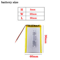 306090 3.7v 3000mah Liter energy battery lithium polymer battery with plate for GPS tablet computer digital products