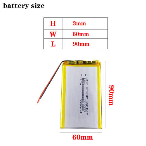 306090 3.7v 3000mah Liter energy battery lithium polymer battery with plate for GPS tablet computer digital products