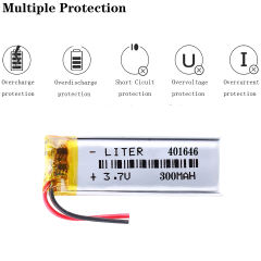 3.7v 300mAh 401646 Liter energy battery lithium li ion polymer rechargeable battery pack for digital products