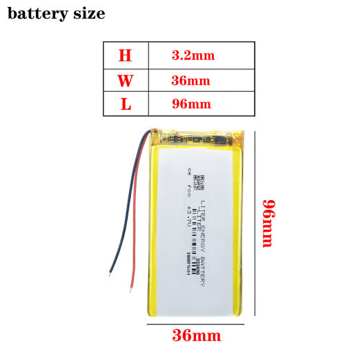 323696 3.7V 1800mAh BIHUADE Rechargeable li-Polymer Li-ion Battery For MP4 MP5 DVD GPS Camera Electric Toys