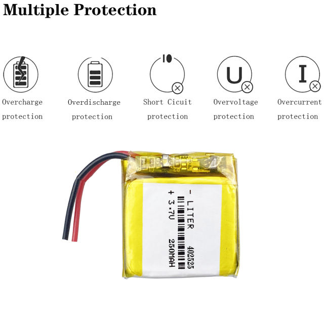 3.7V 250mah 402525 Li-polymer Rechargeable Battery For  Smart Watch LED Lamps Bluetooth Speakers