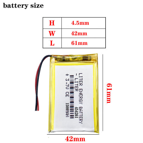 454261 1500mAh 3.7v polymer lithium battery Liter energy battery E Road, x10X20 Road, air, C430+430H, 430T 430P 430VE