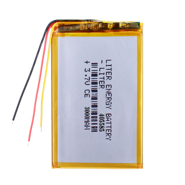 3.7V 3000mah polymer lithium battery 405585 for video communication transmitter module camera With three wires