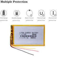 3.7V 3000mah polymer lithium battery 405585 for video communication transmitter module camera With three wires