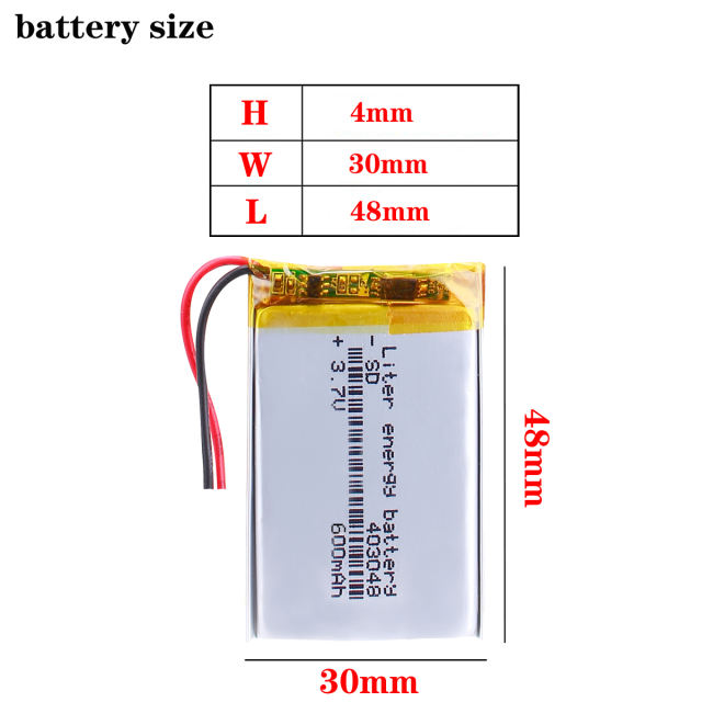 3.7V 403048 600mah Liter energy battery lithium-ion polymer battery quality goods  of CE FCC ROHS certification authority