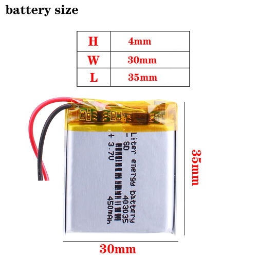 403035 450mAh 3.7V Liter energy battery Replacement Li-ion Lithium Polymer Battery for MP3 MP4 GPS MP5  Toys Smart Watch