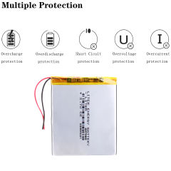 3.7V 407080 2500mah Liter energy battery lithium polymer battery for 7 inch MP4 MP5 navigator security products