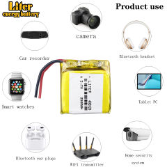 3.7V 250mah 402525 Li-polymer Rechargeable Battery For  Smart Watch LED Lamps Bluetooth Speakers