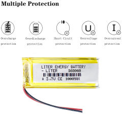 3.7V 503060 1000mAh BIHUADE lithium polymer Rechargeable battery For Bluetooth Headset Speaker